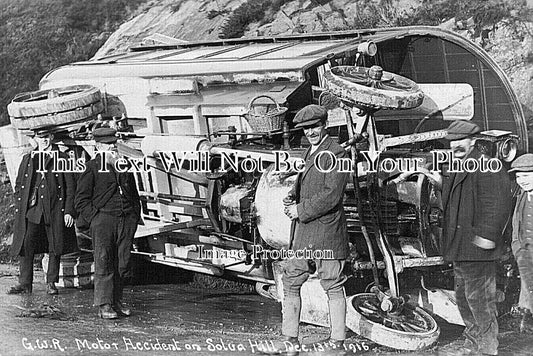 WL 3253 - GWR Motor Accident, Solva Hill, Pembrokeshire, Wales 1916