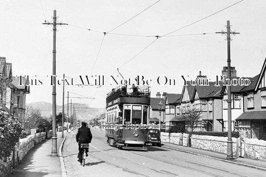 WL 3344 - Tram On Penrhyn Avenue, Rhos On Sea, Wales c1955