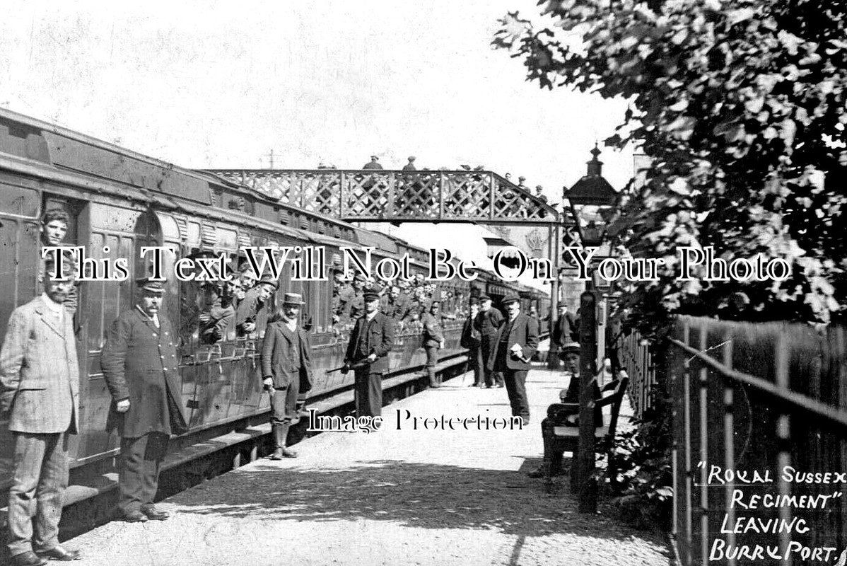 WL 3485 - Royal Sussex Regiment Leaving Burry Port Railway, Wales 1911