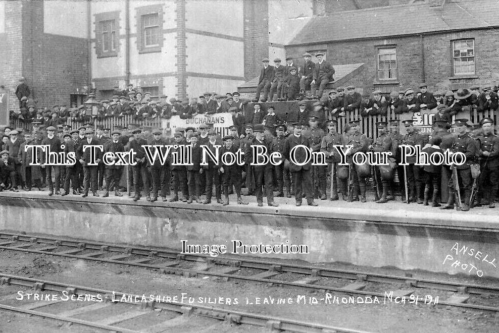 WL 3540 - Strike Scenes, Lancashire Fusiliers, Rhondda MCH, Wales 1911 ...