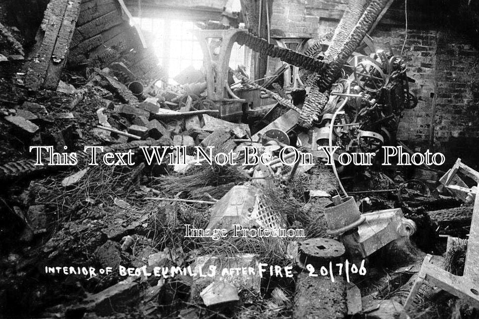 WO 1856 - Interior Of Beoley Mills After Fire, Redditch, Worcestershir ...