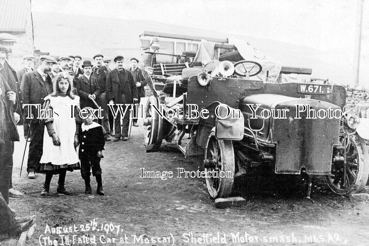 YO 13808 - Charabanc Crash Accident, Moscar, Sheffield, Yorkshire 1907