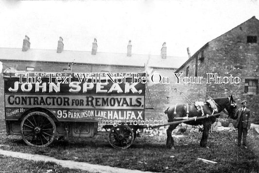 YO 13842 - John Speak Removal Horse & Cart, Halifax, Yorkshire