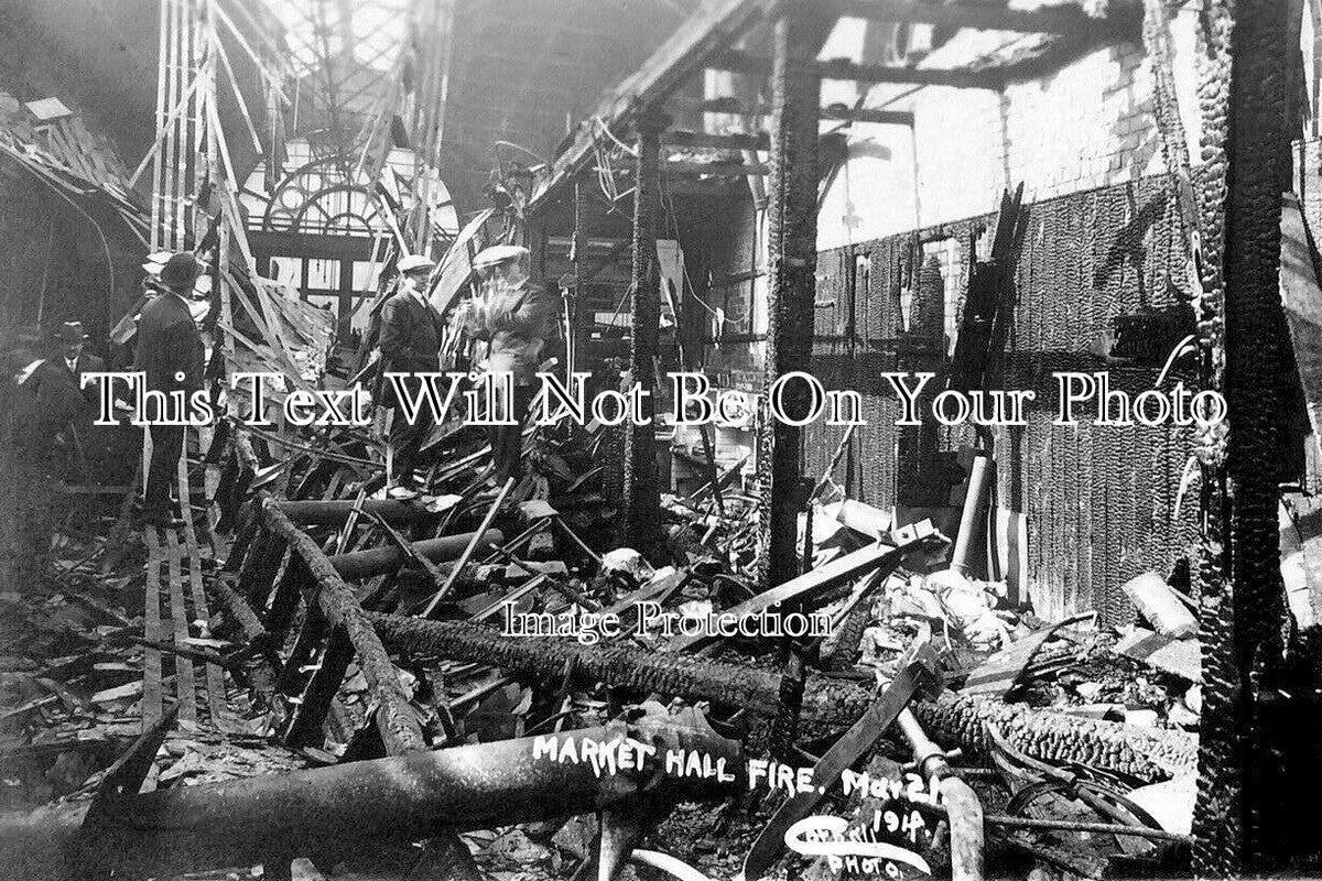 YO 14001 - Fire At Market Hall, Bradford, Yorkshire 1914