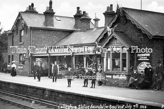 YO 14028 - Royal Visit, Collingham Railway Station, Yorkshire 1908