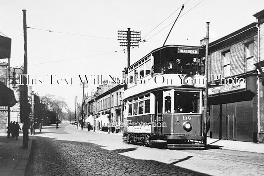 YO 14044 - Marsden Tram, George Hotel, Huddersfield, Yorkshire