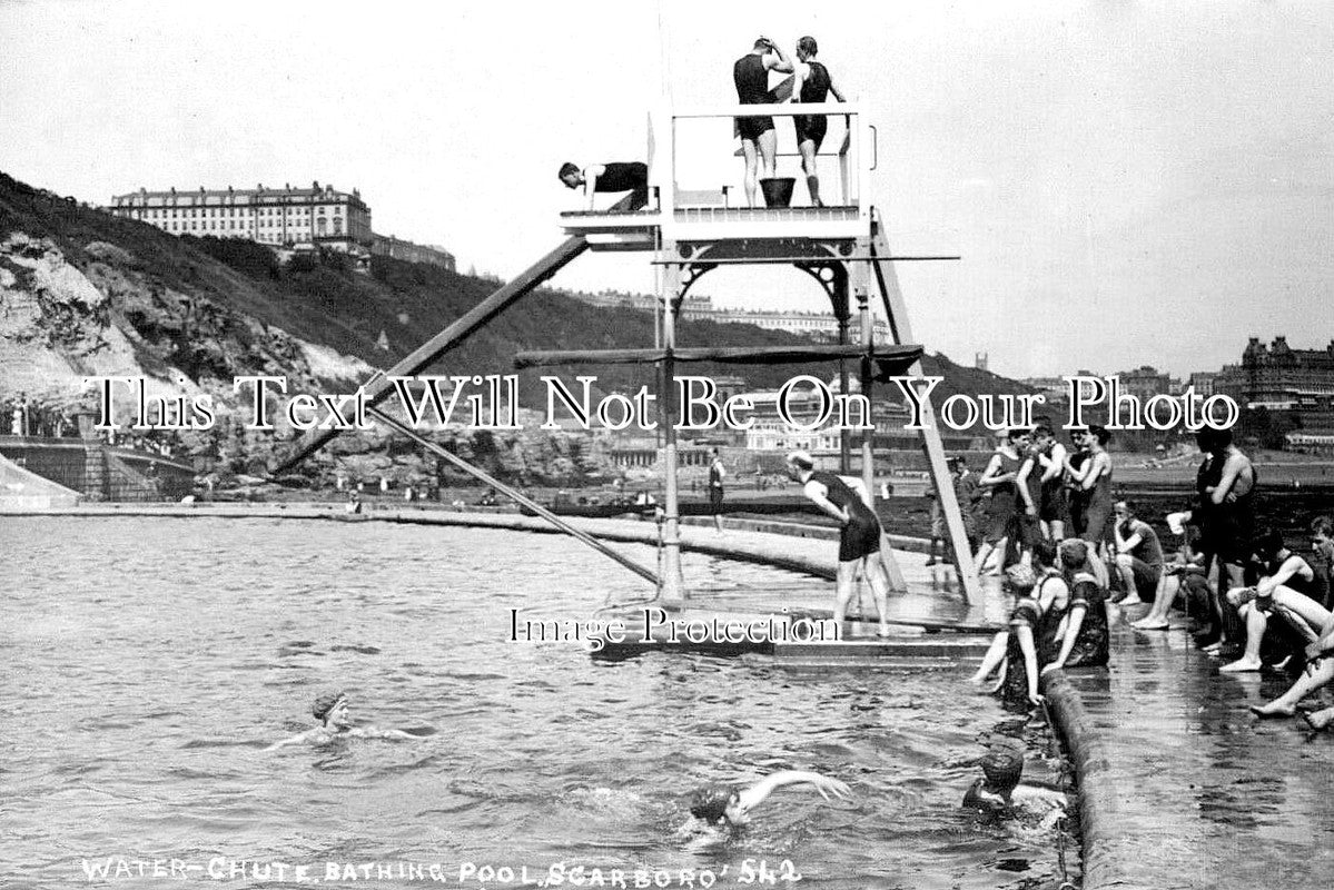 YO 14080 - Water Chute, Bathing Pool, Scarborough, Yorkshire