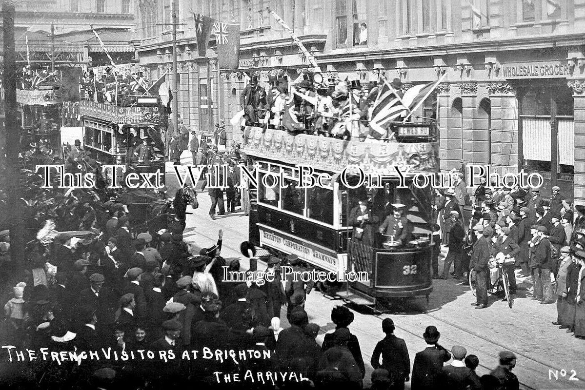 YO 14126 - The French Visit To Brighton, Tram Cars 1907