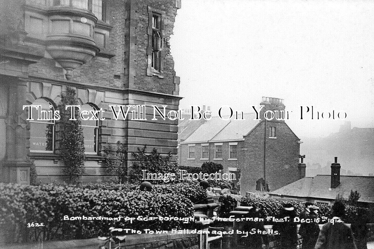 YO 14232 - Bombardment Of Scarborough Town Hall, Yorkshire WW1