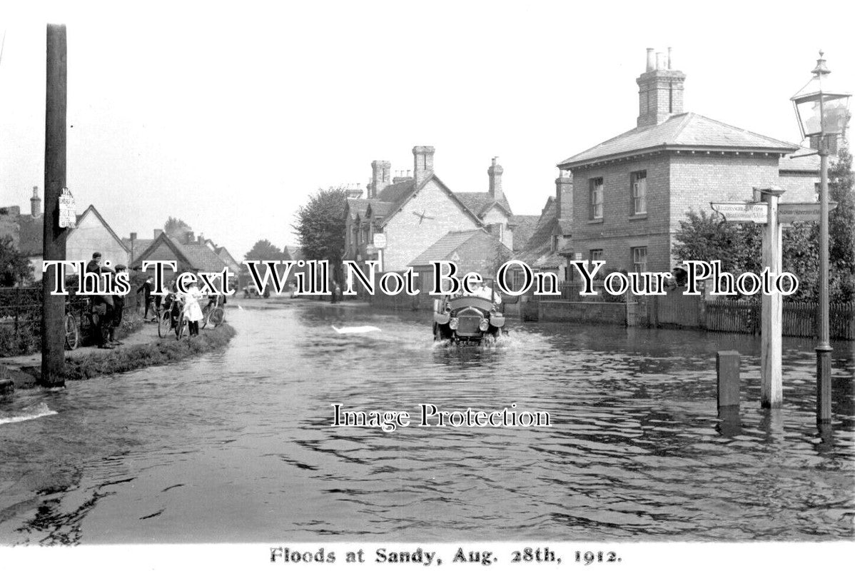 BF 1095 - Floods At Sandy, Bedfordshire 1912