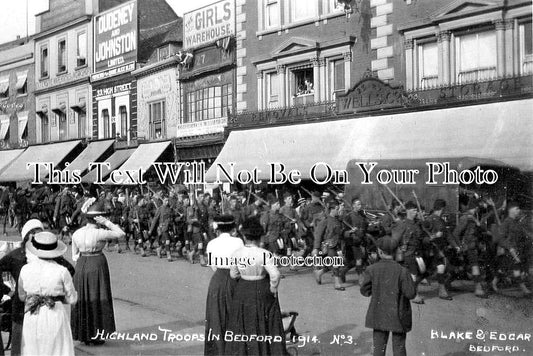 BF 1583 - Highland Troops In Bedford, Bedfordshire 1914 WW1