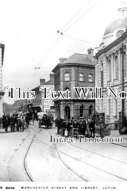 BF 1596 - Manchester Street & Library, Luton, Bedfordshire
