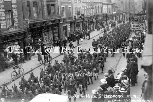 BF 1604 - Troops In Bedford High Street, Bedfordshire