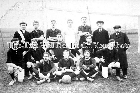 BF 1608 - St Pauls Football Club Team, Bedfordshire 1908-09