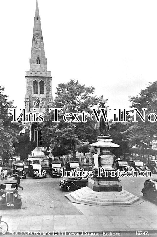 BF 1624 - St Pauls Church & John Howard Statue, Bedford, Bedfordshire