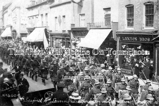 BF 1678 - 6th Seaforth Highlanders Leaving Bedford, Bedfordshire 1915 WW1