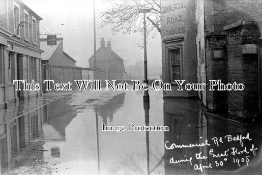 BF 194 - Commercial Road During The Great Flood, Bedford, Bedfordshire 1908