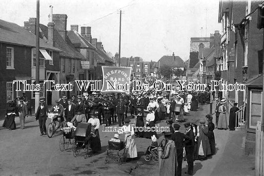 BF 353 - Band Of Hope Procession, High Street, Shefford, Bedfordshire c1914