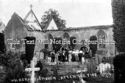 BK 1041 - Wargrave Church After The Fire, Suffragettes, Berkshire 1914
