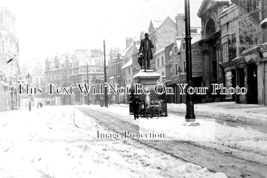 BK 1284 - Reading High Street In Snow, Berkshire 1908