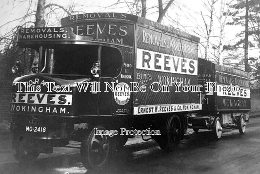 BK 2452 - Reeves Removals Steam Lorry, Wokingham, Berkshire c1920