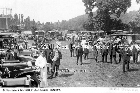 BK 26 - Skindles Motor Field, Ascot Sunday, Berkshire c1910 - Motor Car Event