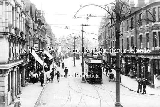 BK 2772 - Tram Cars In Broad Street, Reading, Berkshire c1916