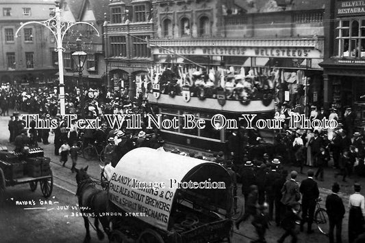 BK 434 - Mayor's Tram Car, Broad Street, Reading, Berkshire 1903