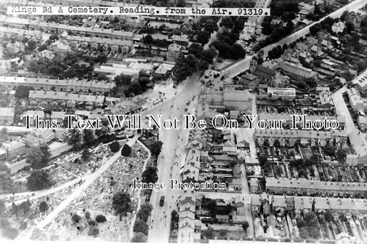BK 518 - Aerial View Of Kings Road Cemetery, Reading, Berkshire c1930
