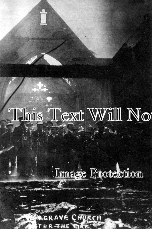 BK 721 - Wargrave Church After Fire, Firemen, Suffragettes, Berkshire