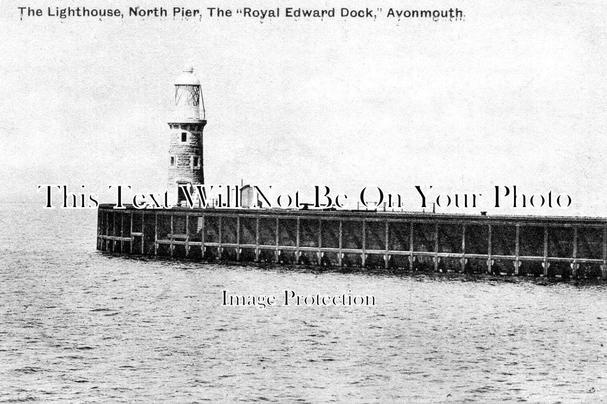 BR 1019 - The Lighthouse, North Pier, Royal Edward Dock, Avonmouth, Bristol c1920