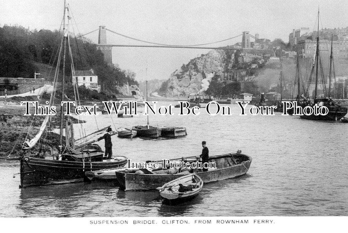 BR 1082 - Suspension Bridge, Clifton From Rownham Ferry, Bristol c1910