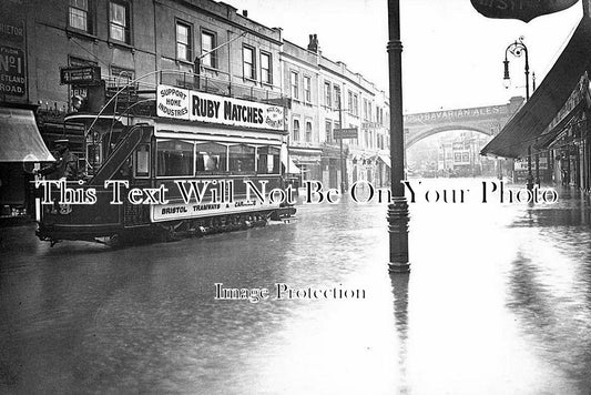 BR 126 - Bristol Tram In Flood c1907