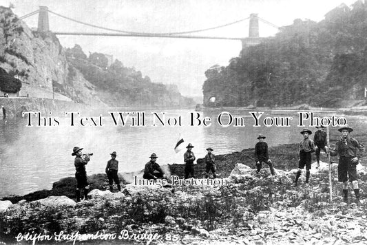 BR 488 - Boy Scouts At Clifton Suspension Bridge, Bristol