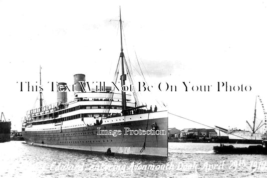 BR 492 - The Royal Edward Ship Entering Avonmouth Docks, Bristol 1910