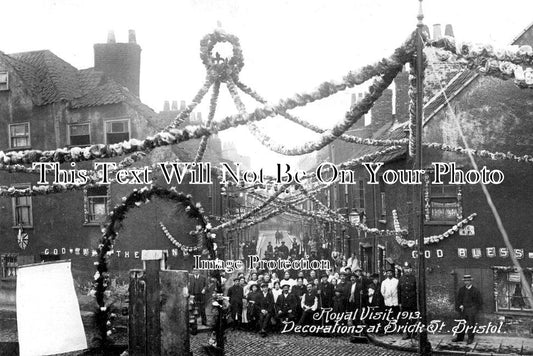 BR 714 - Royal Visit Decorations, Brick Street, Bristol 1913