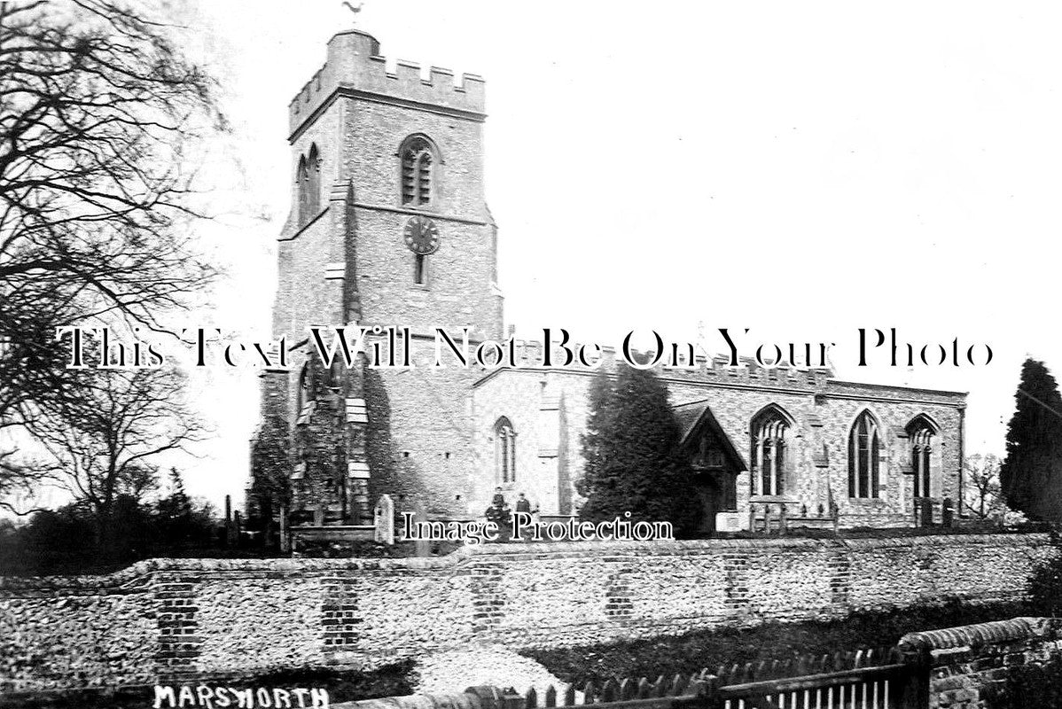 BU 1390 - The Church At Marsworth, Buckinghamshire