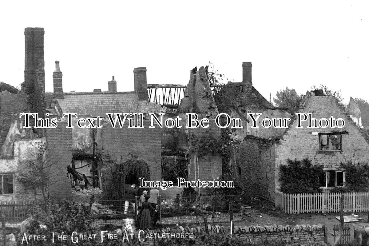 BU 2159 - After The Great Fire At Castlethorpe, Buckinghamshire 1905