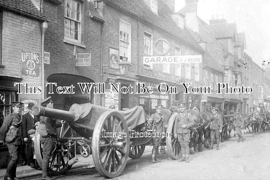 BU 2297 - Army Military Artillery, High Street, Stoney Stratford 1913