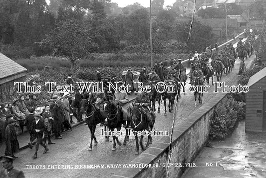 BU 2306 - Troops Military Entering Buckingham, Buckinghamshire 1913
