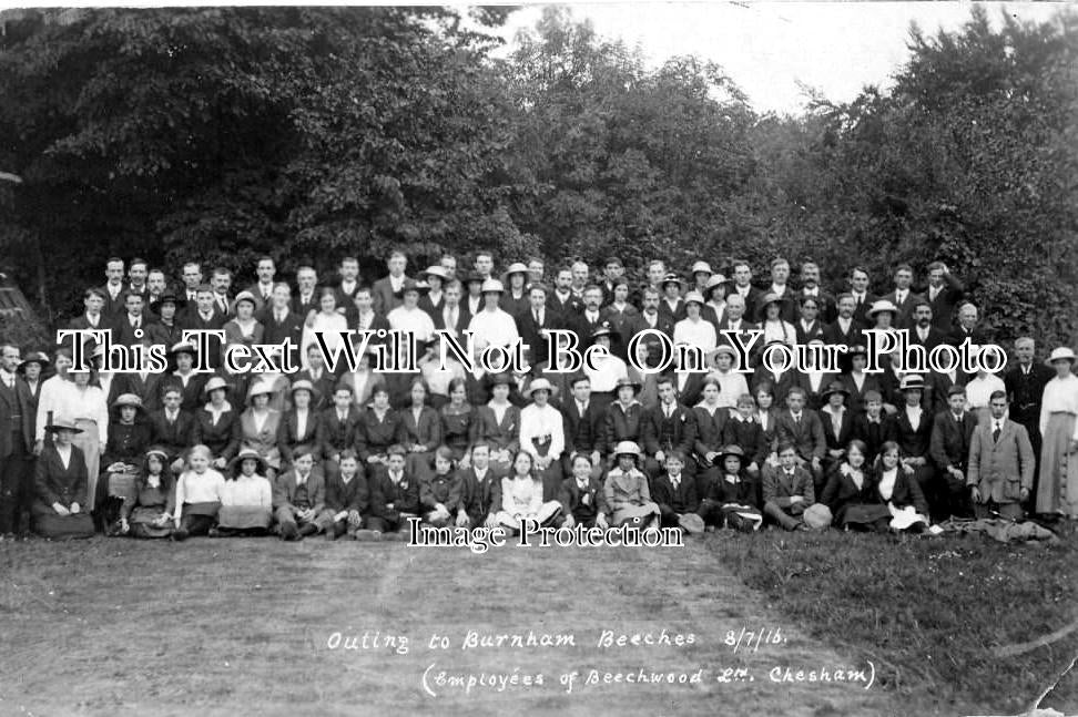 BU 287 - Beechwood Brush Factory Outing, Chesham, Buckinghamshire 1916