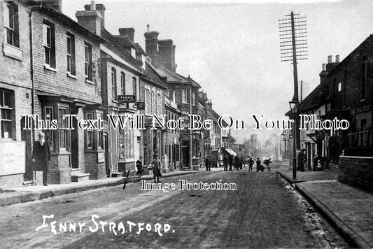 BU 418 - Timms Shop & Swan Hotel, Fenny Stratford, Buckinghamshire c1912