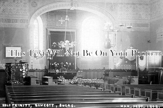 BU 521 - Interior Of Holy Trinity Church, Gawcott, Buckinghamshire c1909