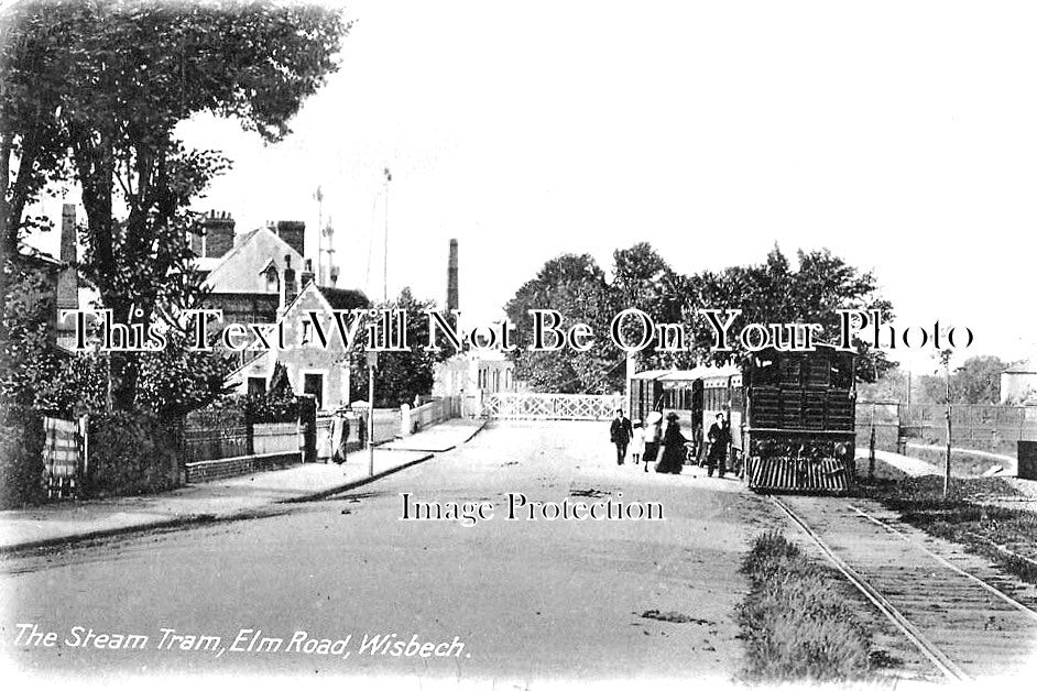 CA 1013 - The Steam Tram, Elm Road, Wisbech, Cambridgeshire c1908