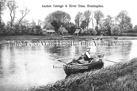 CA 1047 - Anchor Cottage & River Ouse, Huntingdon, Cambridgeshire