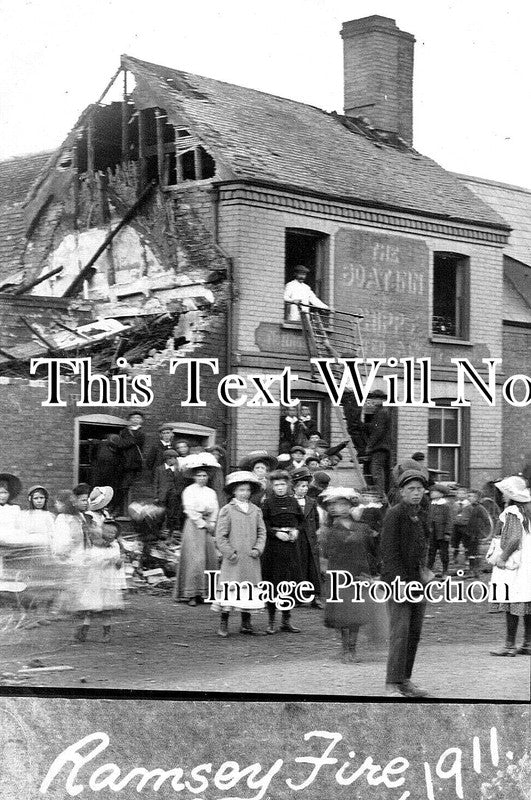 CA 1069 - The Boat Inn Pub Fire, Ramsey, Cambridgeshire 1911