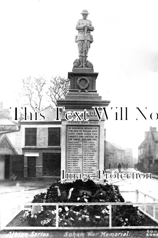 CA 1170 - Soham War Memorial, Cambridgeshire WW1