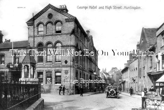 CA 1655 - The George Hotel & High Street, Huntingdon, Cambridgeshire