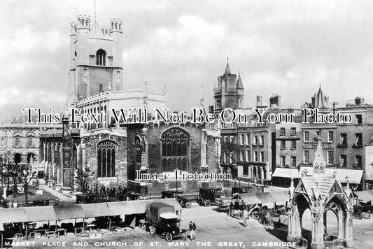 CA 1698 - Market Place & Church, Cambridge c1933