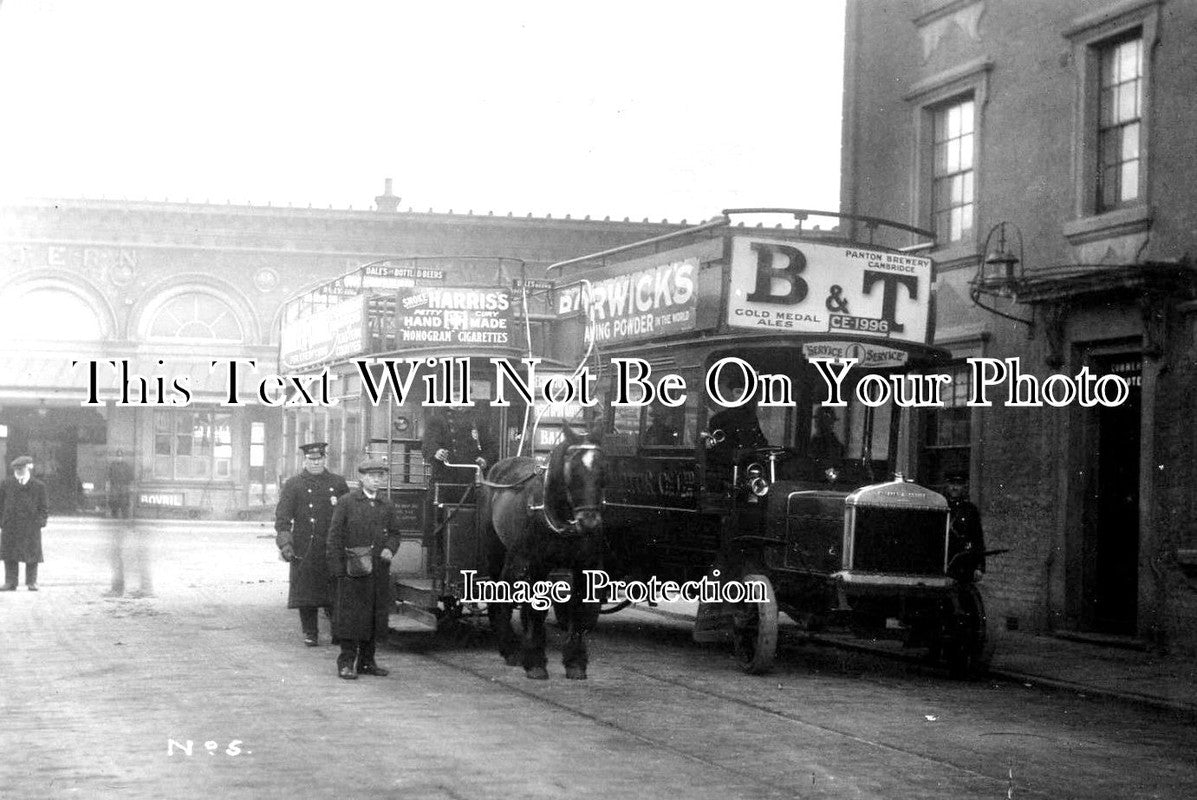 CA 633 - Horse Tram & Motor Bus, Cambridge Station, Cambridgeshire